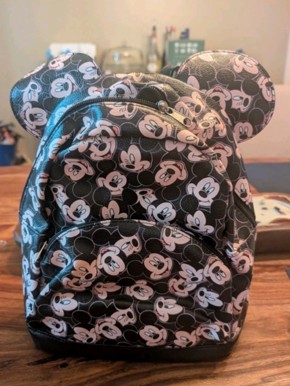 Black and Pink Mickey Ear Backpack - Brand Unspecified